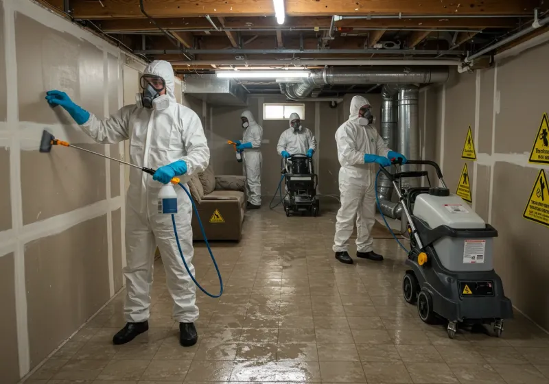 Basement Moisture Removal and Structural Drying process in Pueblito del Rio, PR